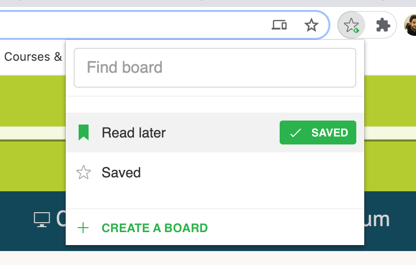 How to save chrome bookmarks on Feedly “Read Later” board.